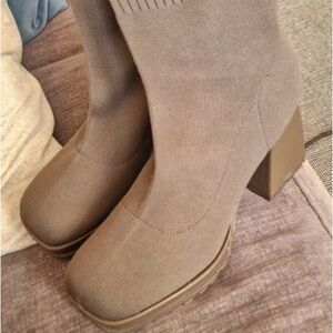 EGO Taupe Heeled Boots for Women